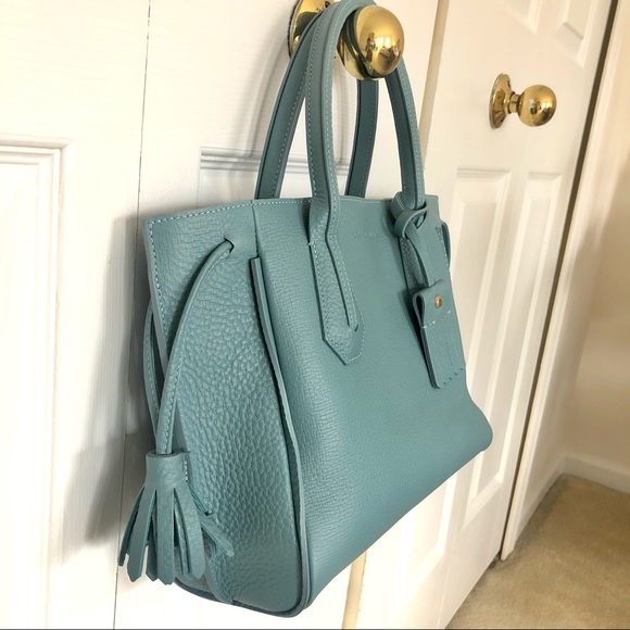 🤩💯Longchamp Penelope leather handbag in dusty blue color - Picture 5 of 9
